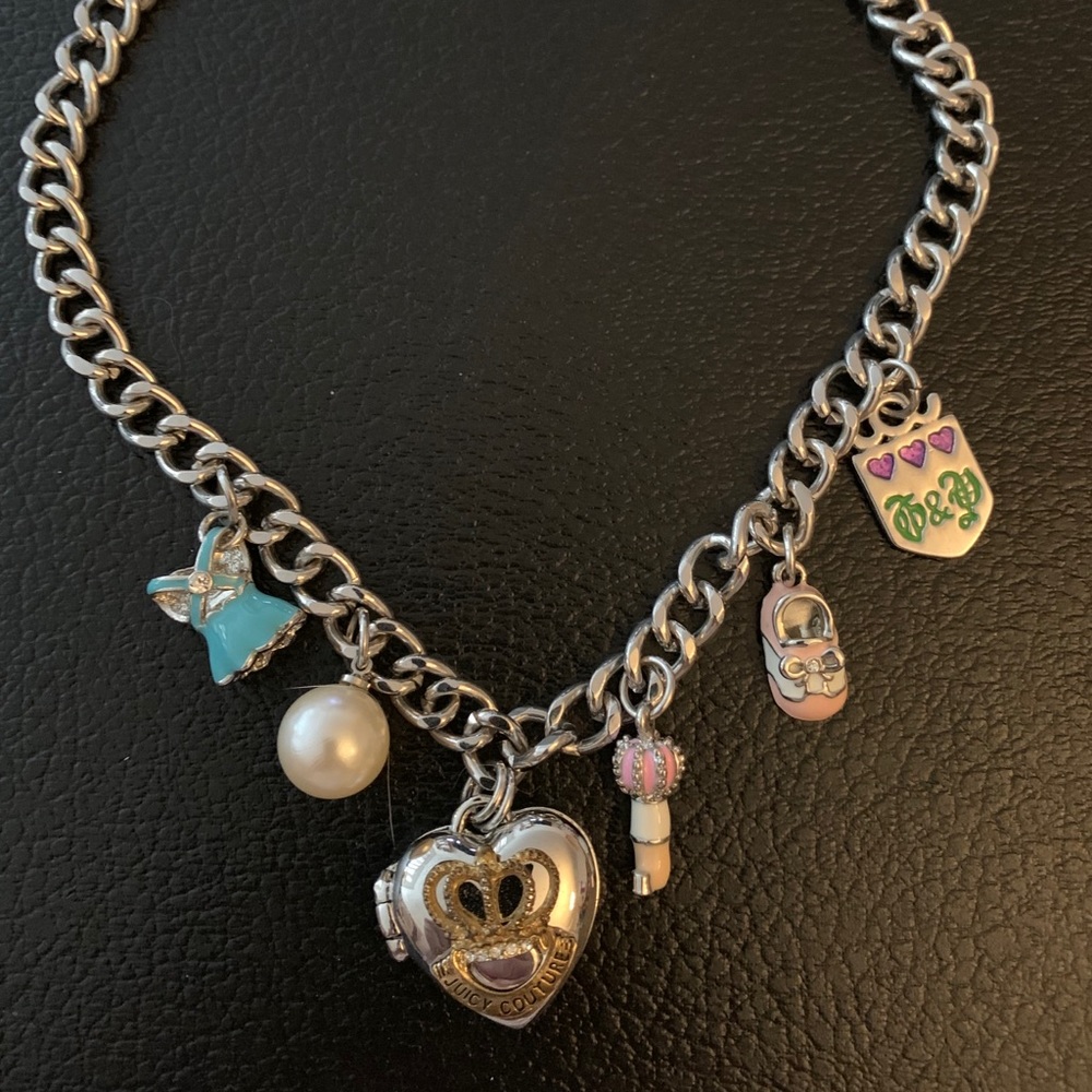 juicy couture toggle necklace with charms